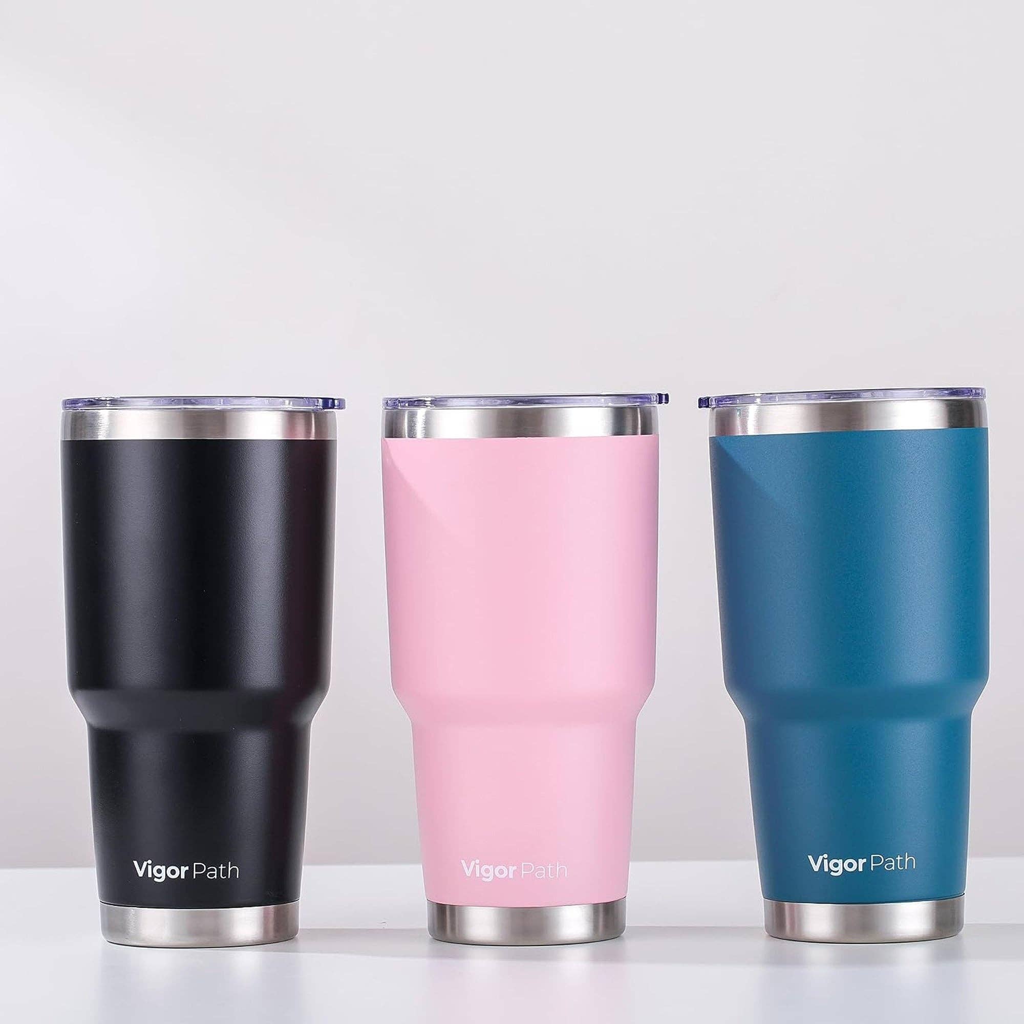 Vigor Path - Wholesale Insulated Mug/Tumbler - Insulated Tumbler Cup with Slide Lid - 30oz (Dark Blue)5