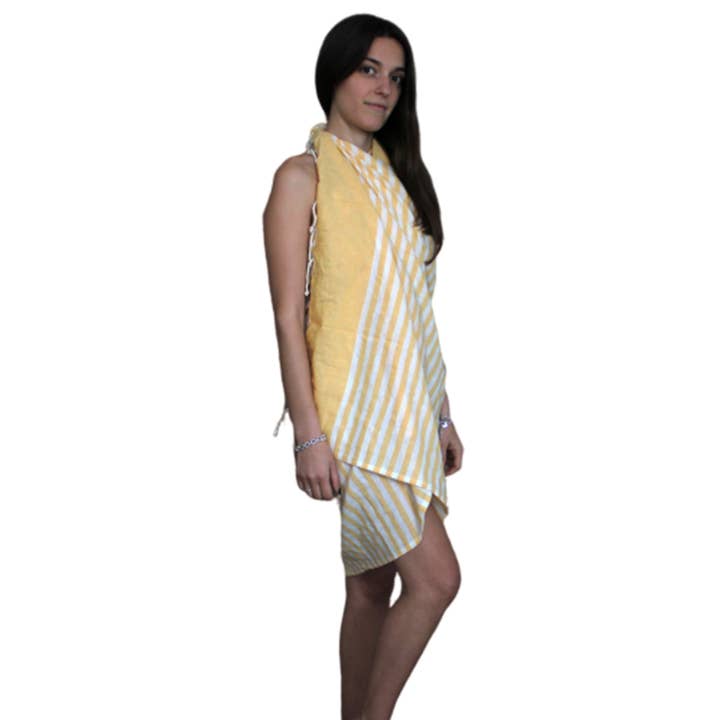 Ancient Wisdom - Wholesale Swim Cover Up - Women's - Cotton Pareo Throw - 100x180 cm - Sunny Yellow