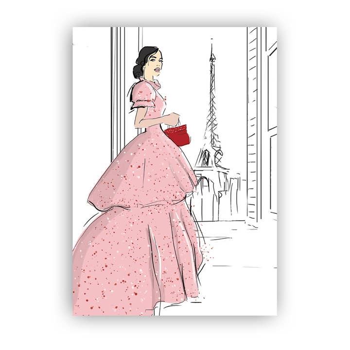 Gabrielle, rose. pour la vente par Susan Kerian, Illustrator