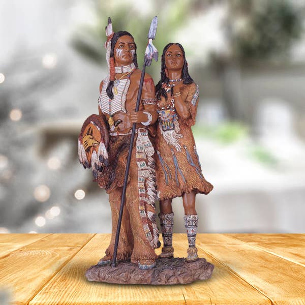FC Design - Wholesale Decorative Figurine - 13"H Indian Couple Native American Figurine Home Decor Gifts