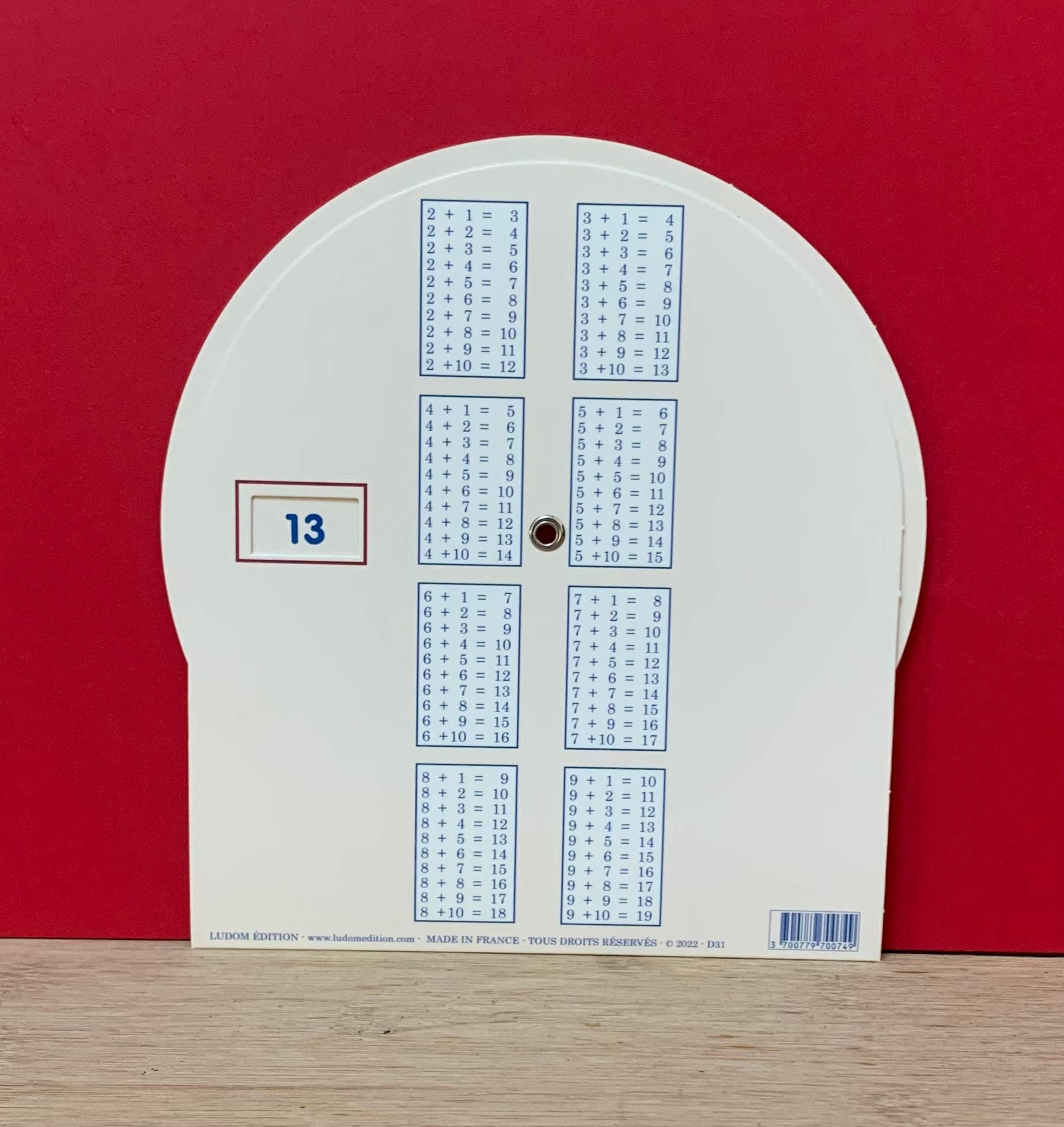 LUDOM EDITION - Wholesale Educatieve kaarten - Kinderen en baby - Schijf Toevoeging Antwoord op de achterkant - De klas1