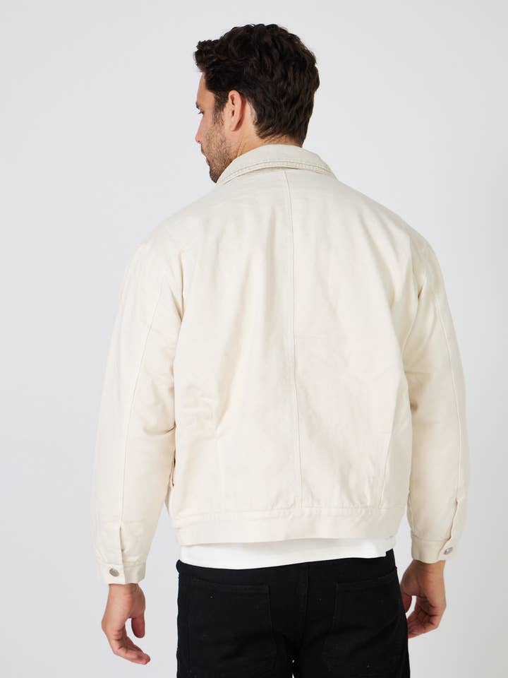 Beige Denim-lined jacket for wholesale on Faire3