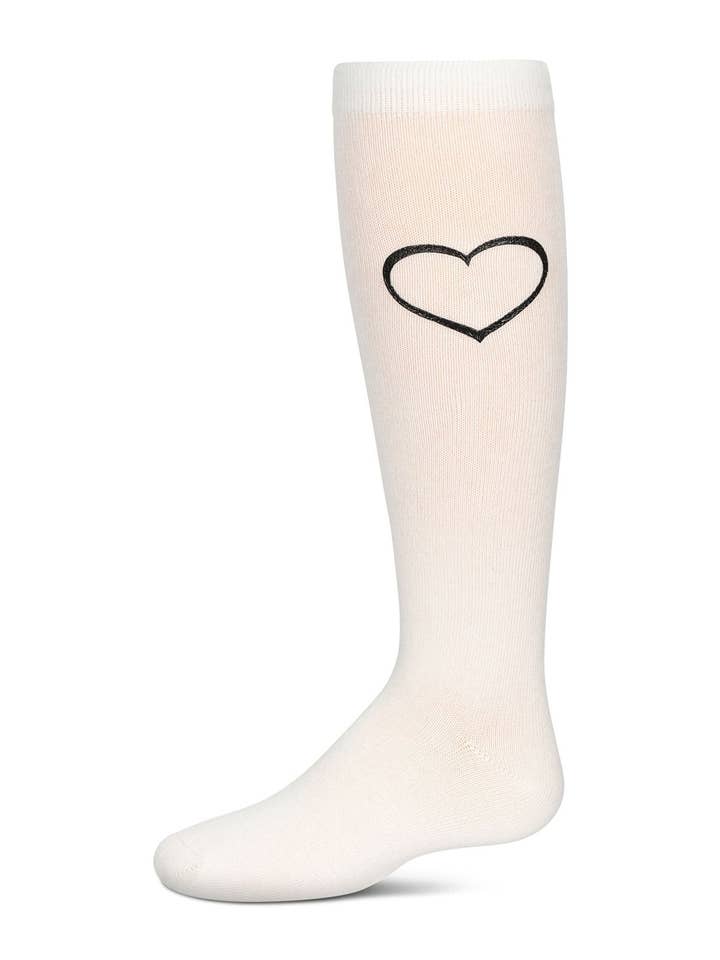 Infinity Classics International Inc. - Wholesale Socks - Women's - Puff Paint Heart Knee High