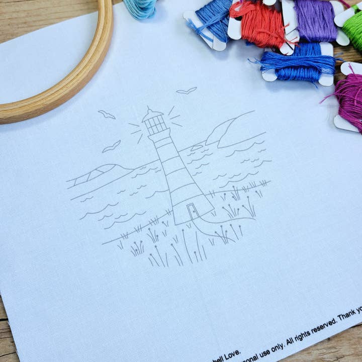 Lighthouse Embroidery Panel Pack for wholesale by Bluebell Love