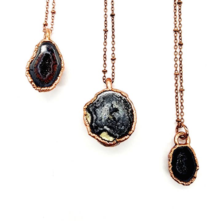 Tabasco Geode Pendant Necklace // Electroformed Jewelry for wholesale by MergingMetals