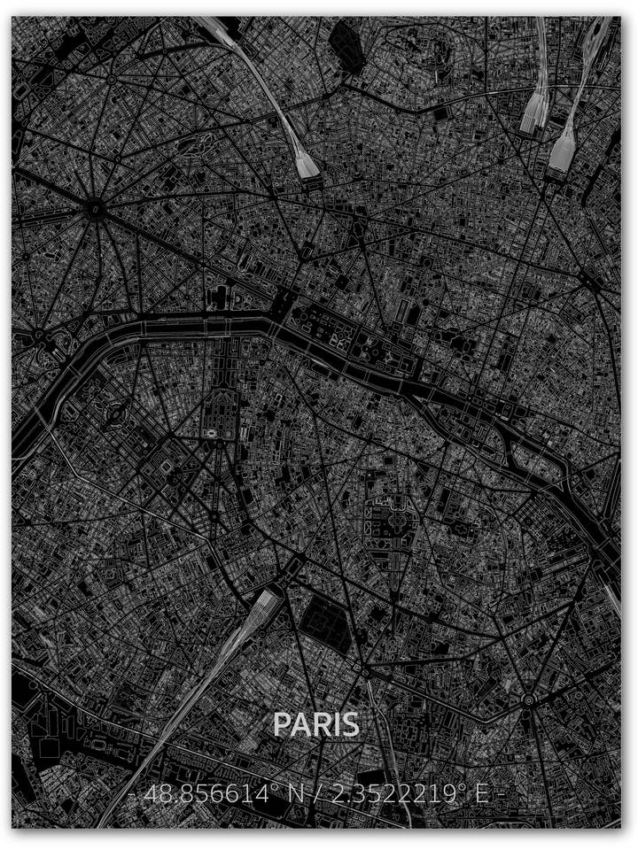 Citymap Paris | Aluminum wall decoration for wholesale by Brandthout.