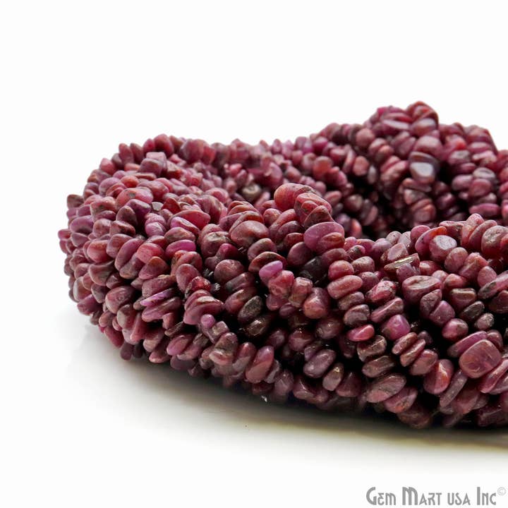 GemMartUSA - Wholesale Beads - Ruby Chip Beads, Drilled Natural Gemstone Strand, 34 Inch8