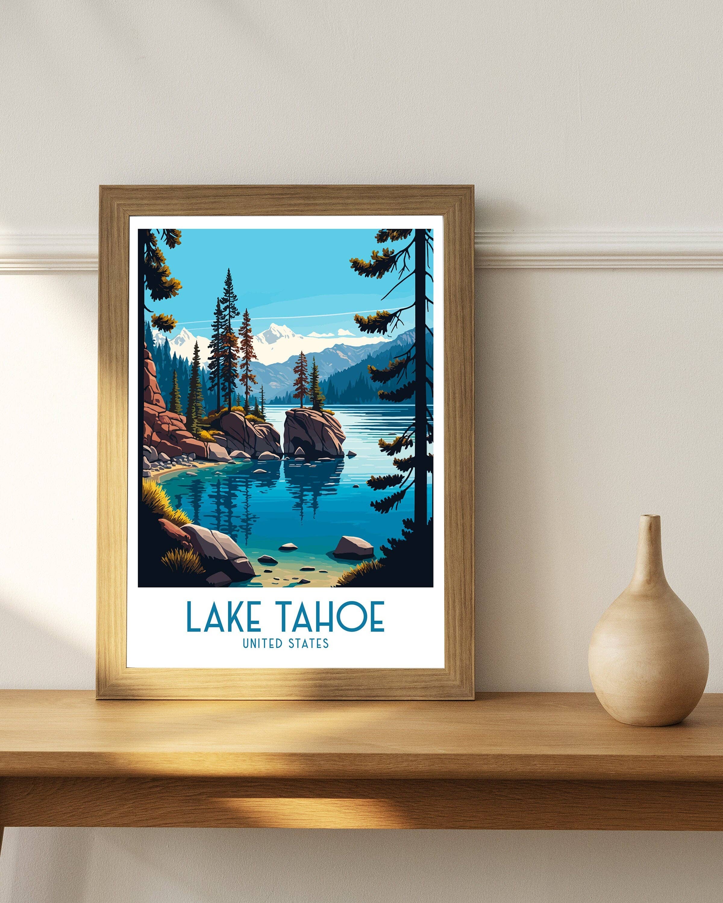 InkNPrintz – wholesale Art print – Lake Tahoe Travel Poster3