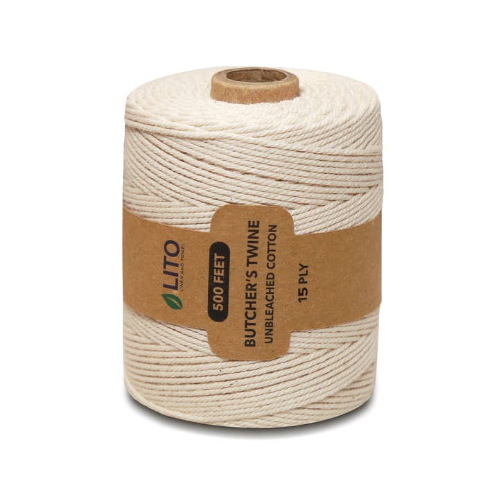 LITO Linen and Towel - Wholesale Twine - Organic Cotton Kitchen/Butcher's Twine 15 PLY 500 Feet