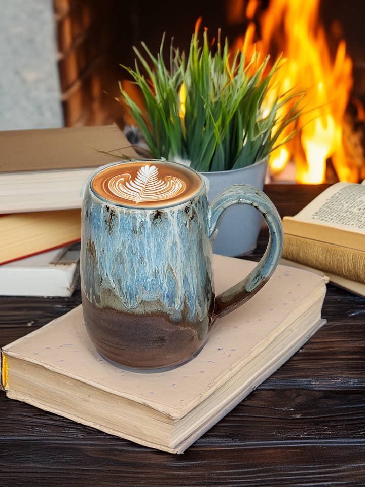 Copper Waterfall Mug for wholesale by Stoney Ridge Pottery