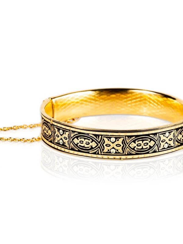 Bracciale Damasceno fatto a mano con oro 24 Kt per la vendita all'ingrosso da parte di Togashi Damasquinos