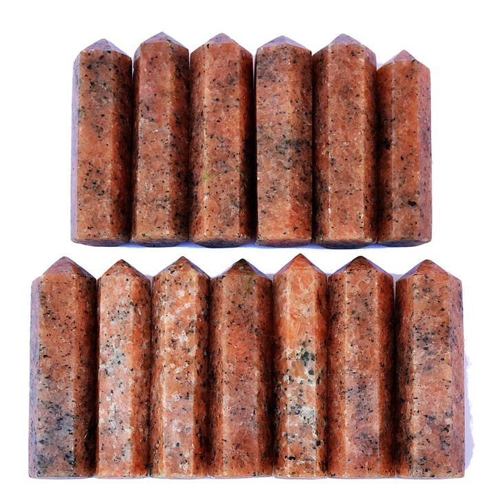 Kaia & Crystals - Wholesale Spiritual Stone/Crystal - Orange Calcite Prism Point (95mm)6