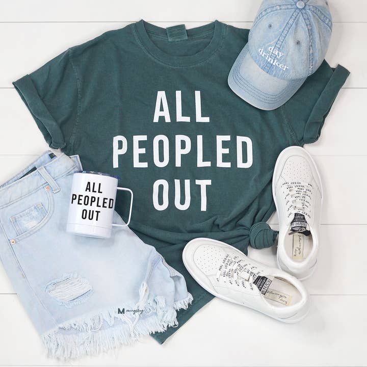 All Peopled Out Shirt, Funny Anti Social Tee for wholesale by Mugsby