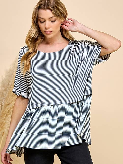 X211667T-Top rayé taille plus pour la vente par Chris & Carol Apparel