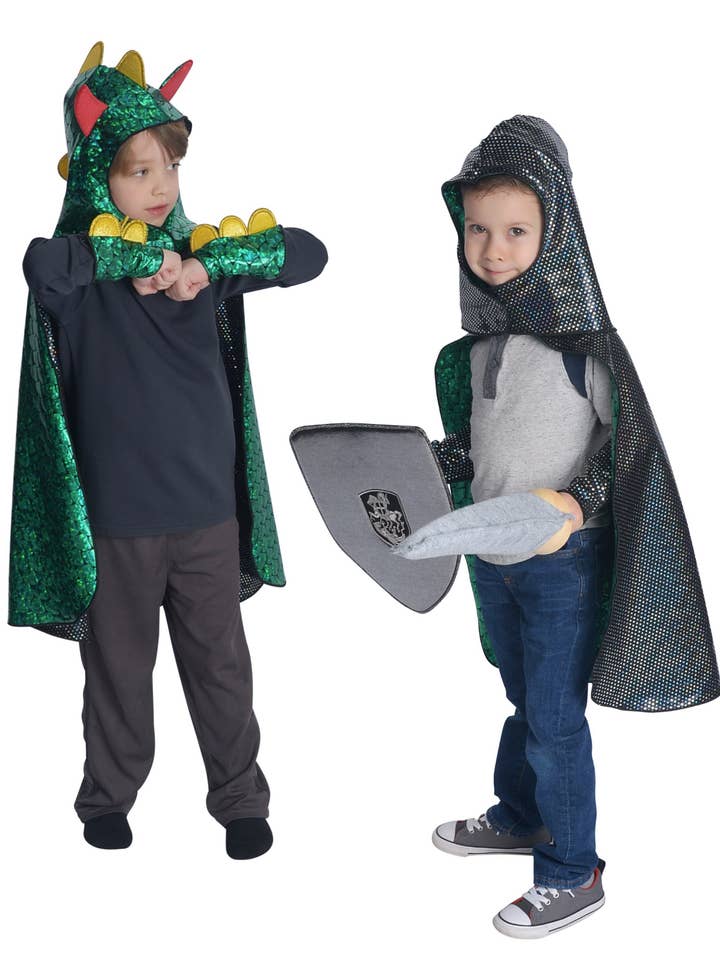 Fairy Finery Inc - Wholesale Cape - Kids - Dragon and Knight Reversible Cape Set for Kids1