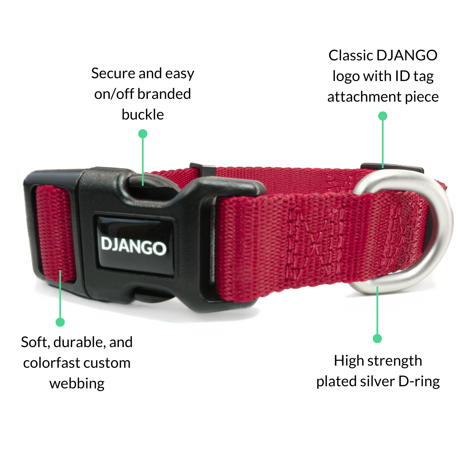 DJANGO - Wholesale Pet Collar - Dog - Tahoe Dog Collar - Firelight Red2