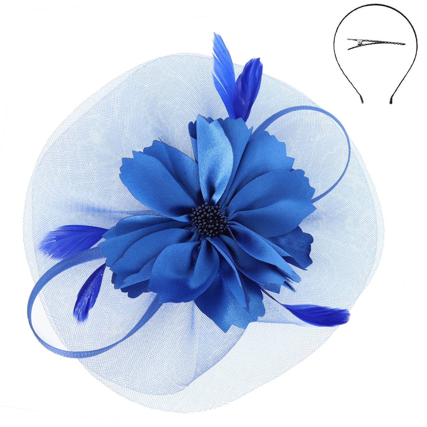 SP Sophia Collection - Wholesale Fascinator Hat - Women's - Elegant Floral Feathered Organza Mesh Fascinator7