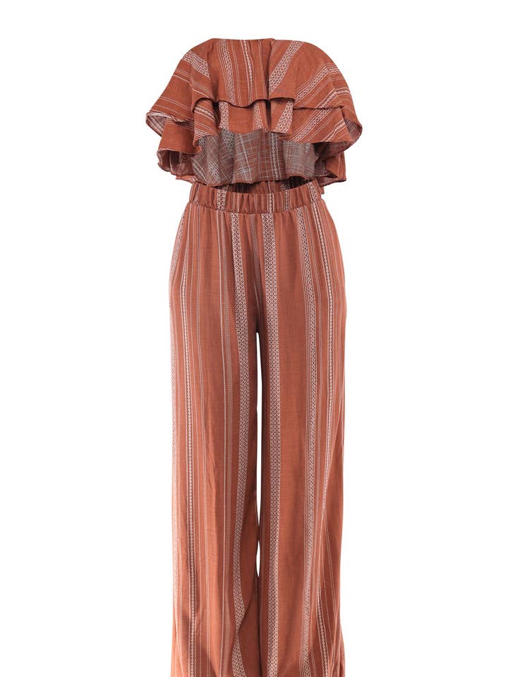 Ensemble haut tube à volants et pantalon large pour la vente par K Too