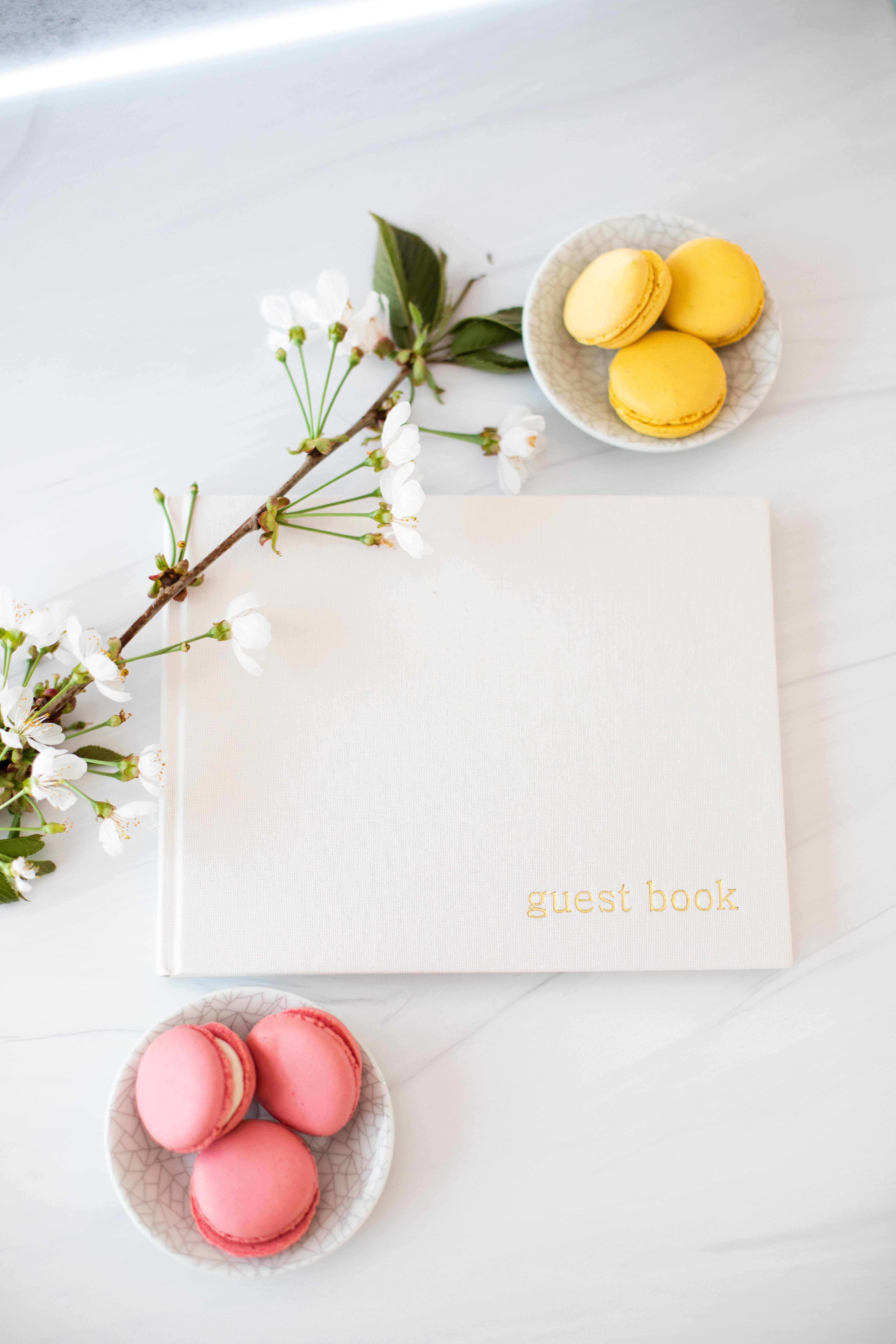 Pearhead - Wholesale Guest Book - Linen Guest Book, Classic Ivory with Gold Script7