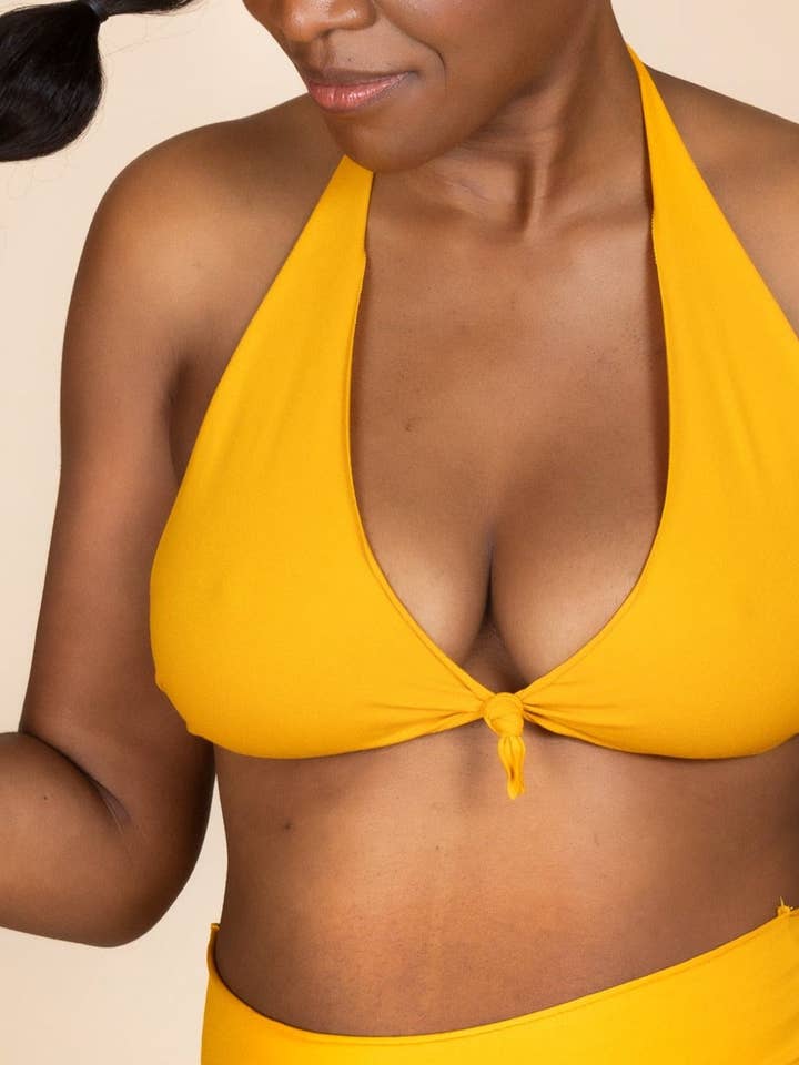 Haut de bikini Knotscape - Ocre pour la vente par Piuma