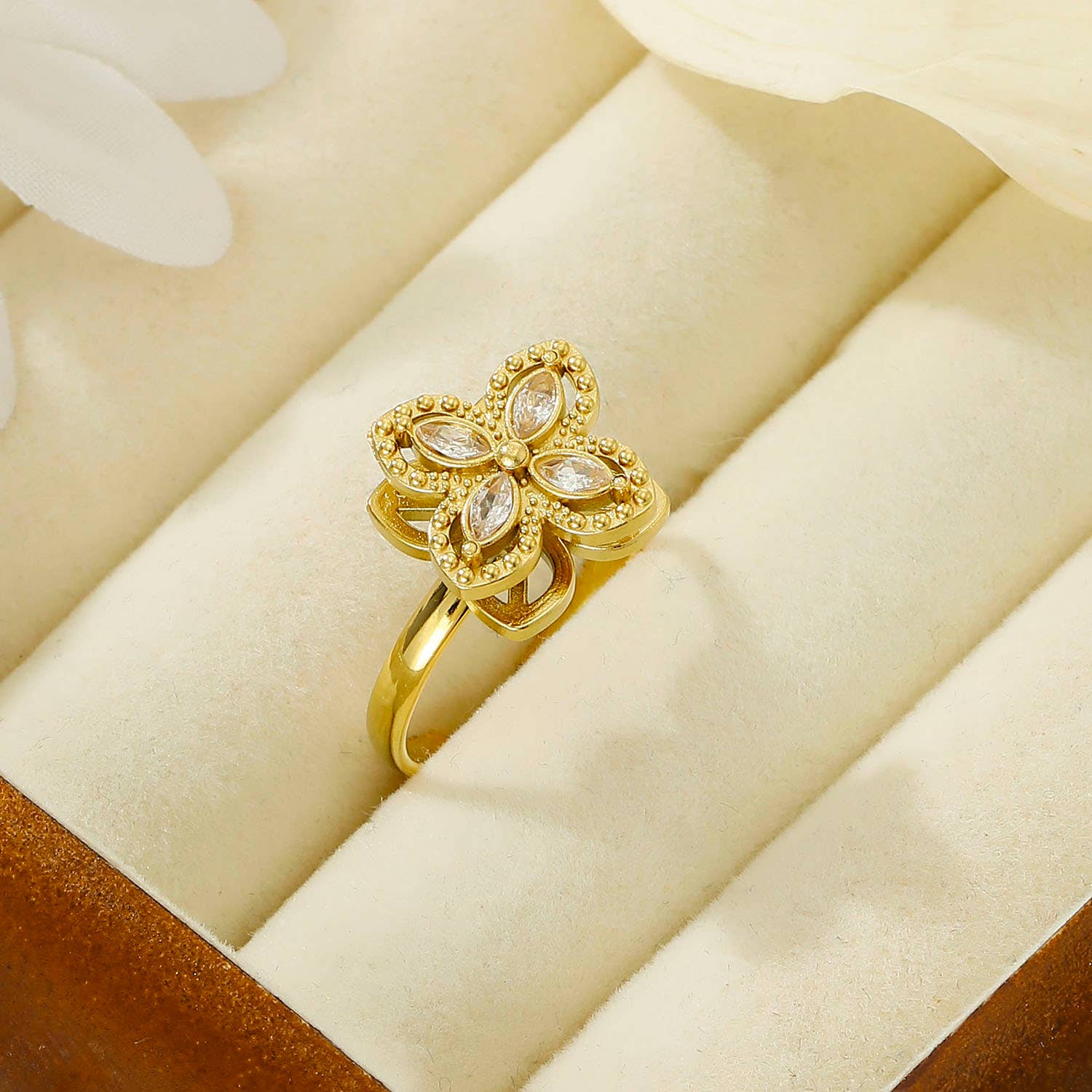 Kapyco - Wholesale Multi-Stone Ring - Stainless steel anti-stress ring - BG310281