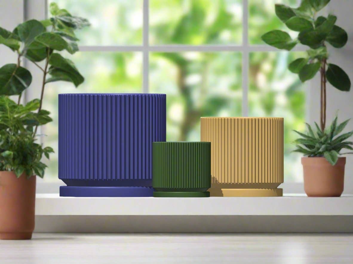 Rosebud Homegoods – wholesale Kruka – Planteringskärl med ribbor från mitten av århundradet21