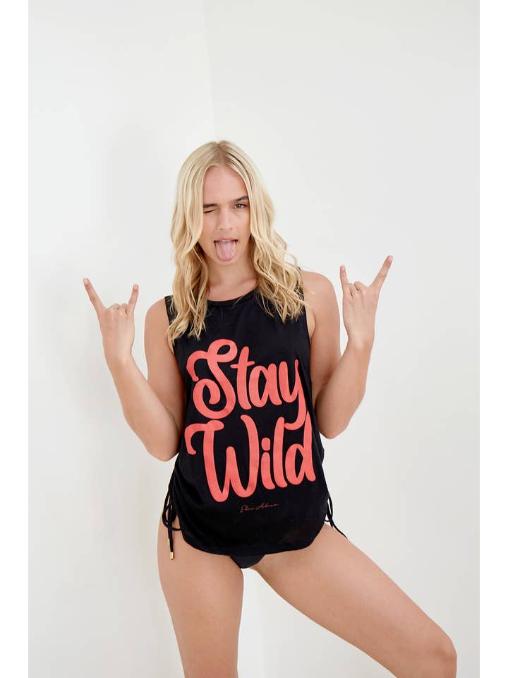 Eden Ashram – wholesale Tank top – Women′s – Stay Wild Super Soft Muscle Tank3
