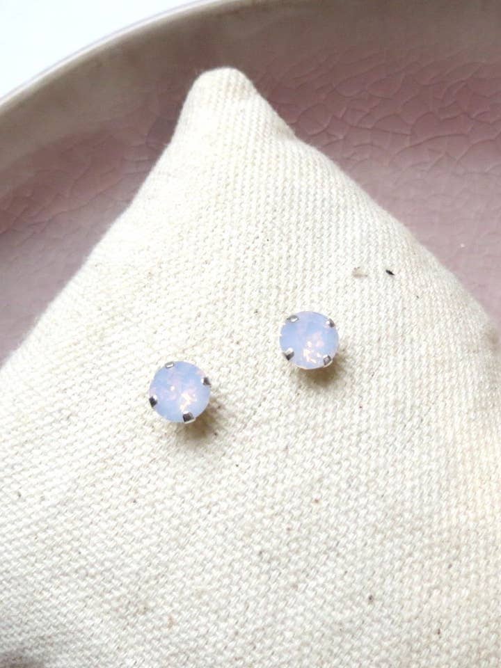 Pink Opal Stud Earrings for wholesale by BELLA BUDDHA BEADS
