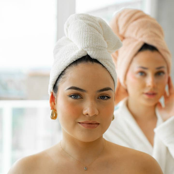 VOLO Hero Hair Towel- Salt White Luxe Tube for wholesale on Faire2