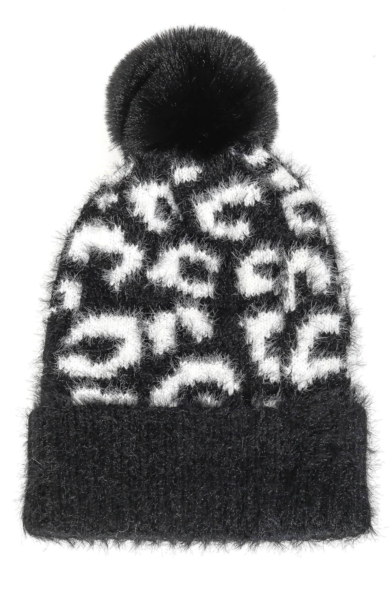 Anarchy Street - Vendita all'ingrosso Berretto - Donna - Berretto con pompon fuzzy con stampa leopardata3