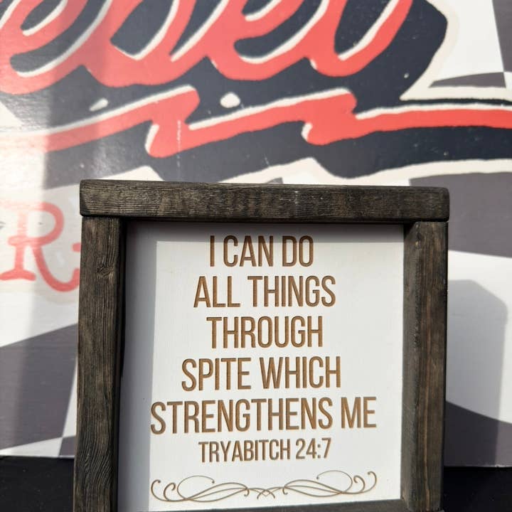 Jag kan göra allt genom trots som stärker mig inramad skylt för wholesale av Rebel Roses