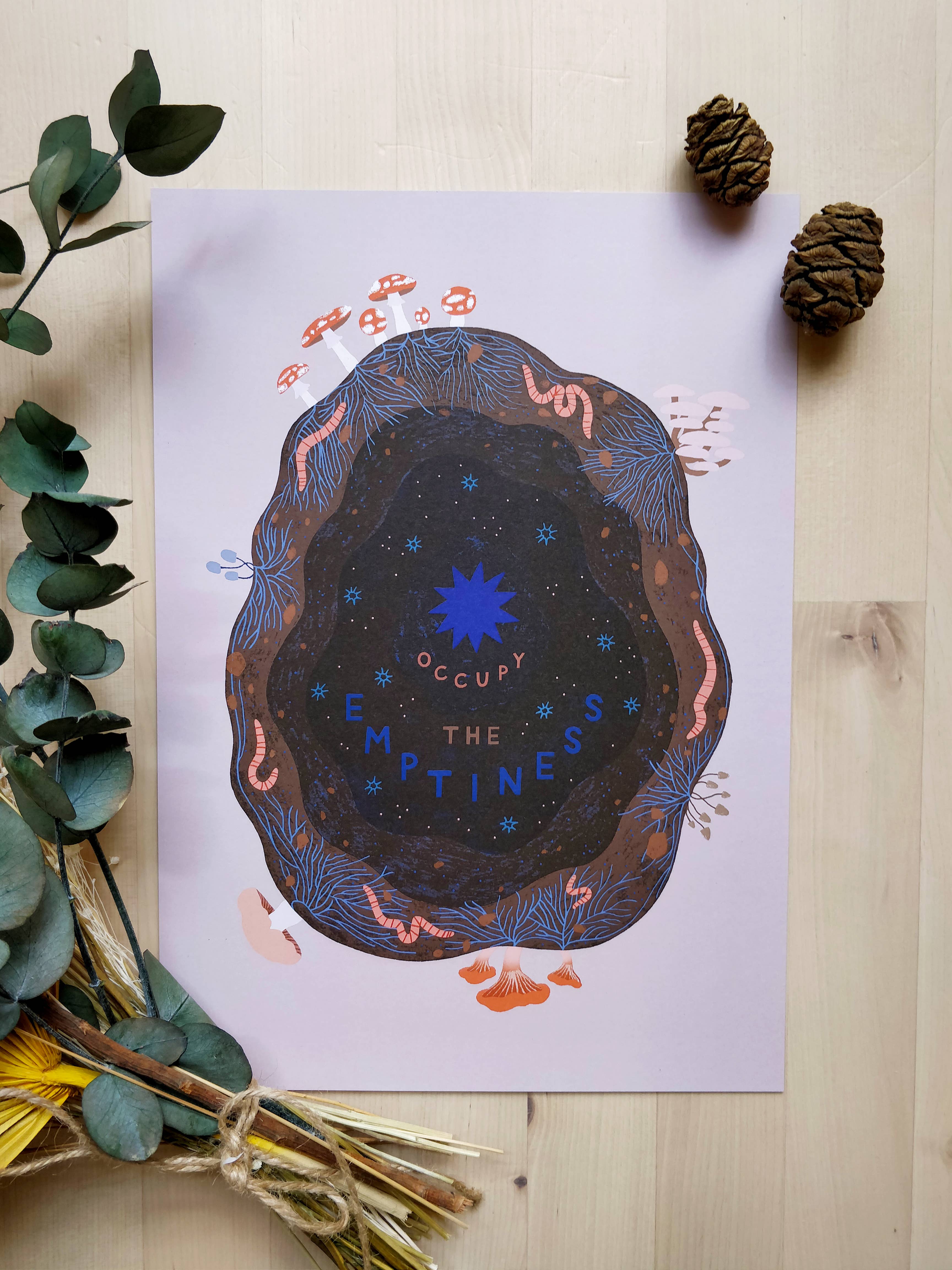 Lucy Scott Illustration - Wholesale Art Print - Occupy the Emptiness Print, Mindful Illustrated Art Print1