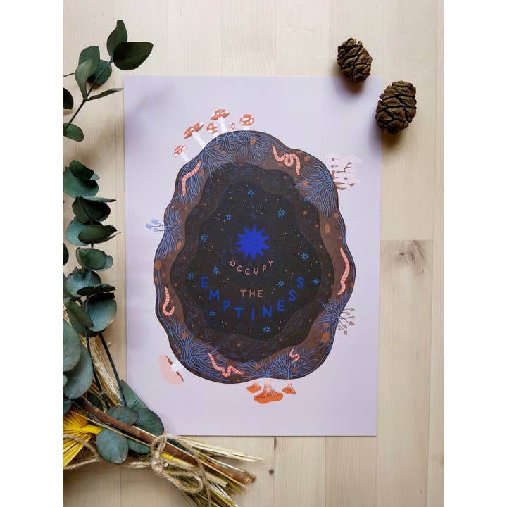Lucy Scott Illustration - Wholesale Art Print - Occupy the Emptiness Print, Mindful Illustrated Art Print1
