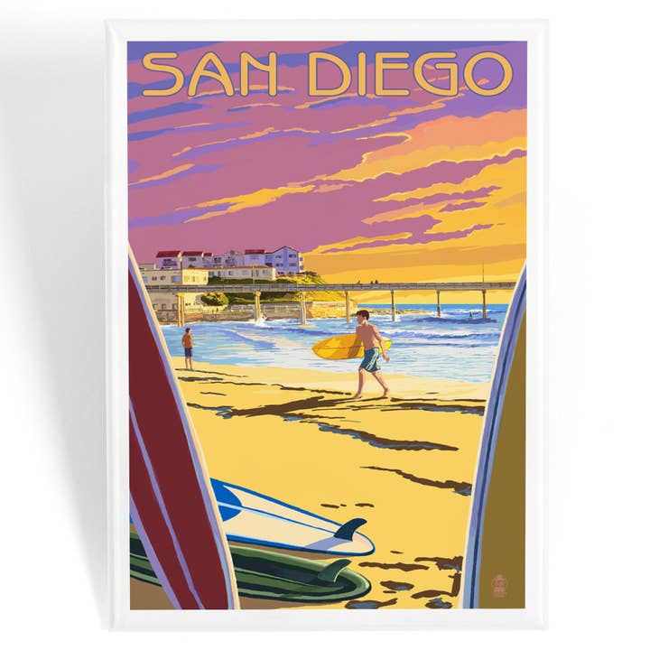 MAGNET San Diego, California, Beach and Pier for wholesale by Lantern Press