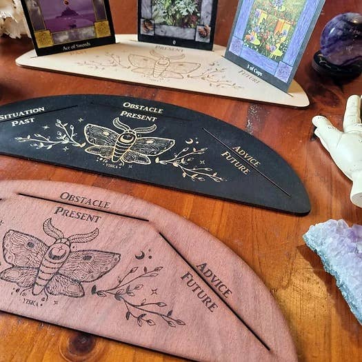Yiska Designs - Wholesale Tarot cards - Three Card Moth Tarot Stand1