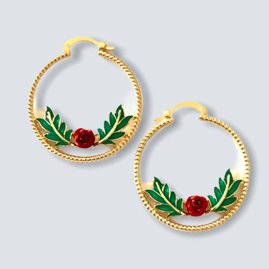 Raf Rossi Gold Plated - Wholesale Hoop Earrings - Rosa Hoops Earrings in 18k of Gold Plated0