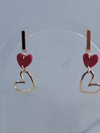 Double Heart Charm Earrings for wholesale by Maia Sol Designs