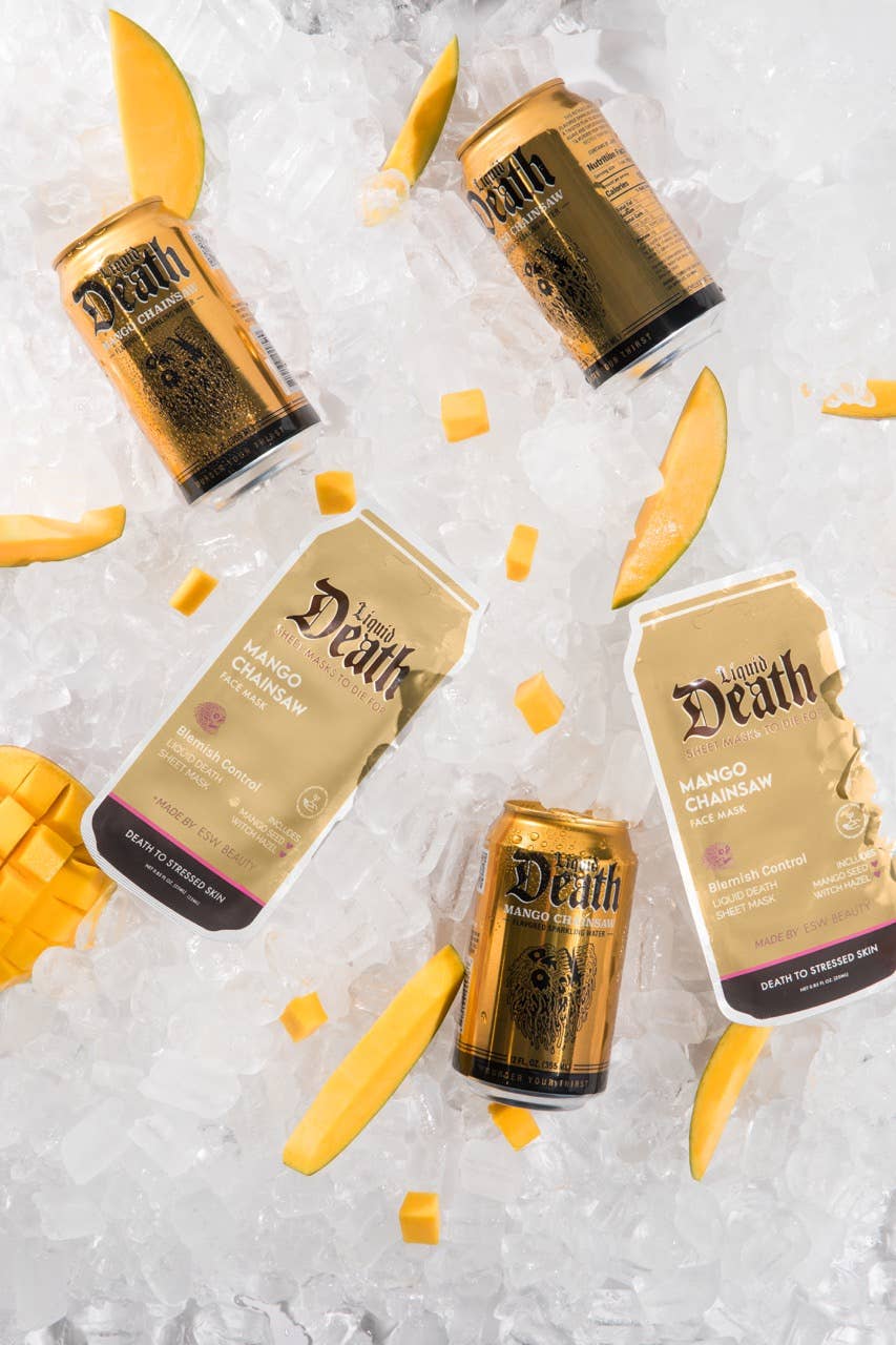 ESW Beauty - Wholesale Skincare Face Mask - Mango Chainsaw Liquid Death Blemish Control Face Mask4