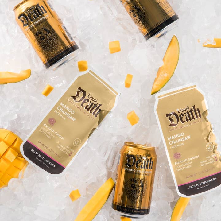 ESW Beauty - Wholesale Skincare Face Mask - Mango Chainsaw Liquid Death Blemish Control Face Mask4