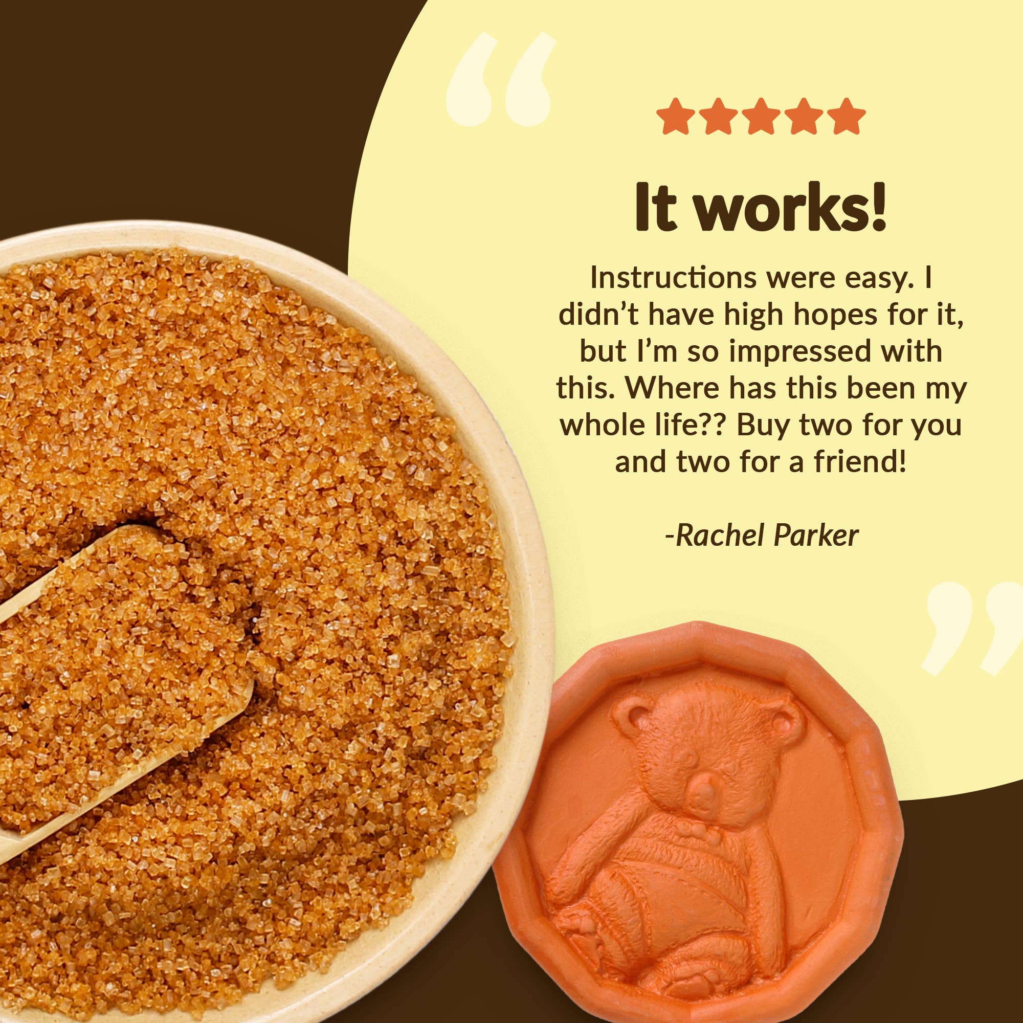 JBK Pottery - Wholesale Kitchen Tool/Gadget - Brown Sugar Saver - Bear Design9