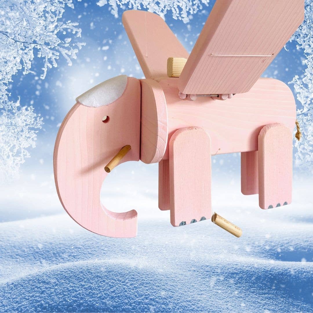 Mrozci - Wholesale Baby Mobile - Pink Elephant Flying Wooden Mobile - Baby Girl Nursery Decor8