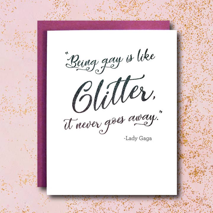 The Card Bureau - Wholesale Everyday Greeting Card - Glitter Gay Lady Gaga LGBTQ Card1