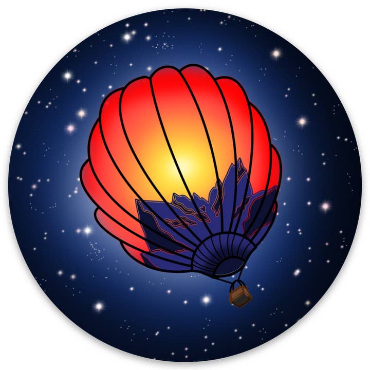 Sunset Balloon Sticker for wholesale by Bugsy's