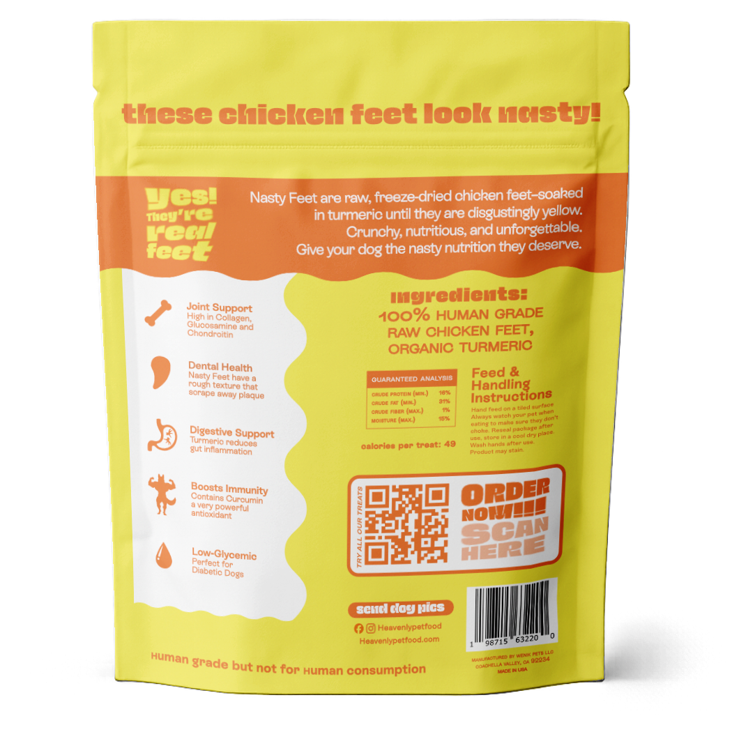 Heavenly Pet Food - Wholesale Pet Treats - Dog - Heavenly Nasty Feet Small Bag (4 feet) - Chicken Feet Dog Treats3