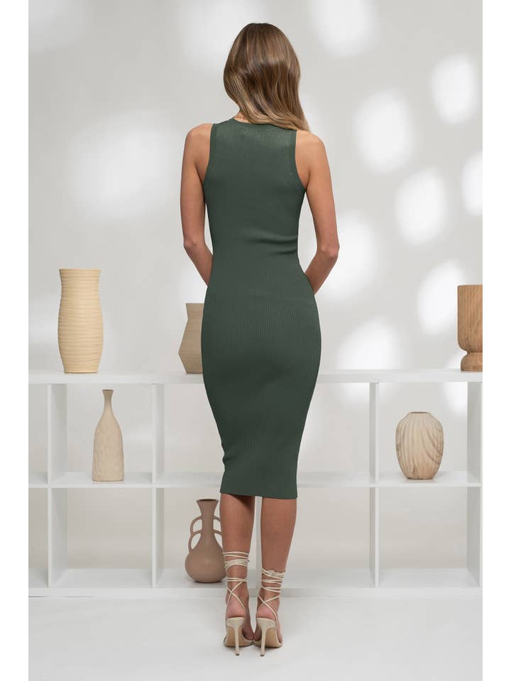 The Workshop Studio – Engroshandel Kjole - Dame – RIBSTRIKKET TANK MIDIKJOLE46