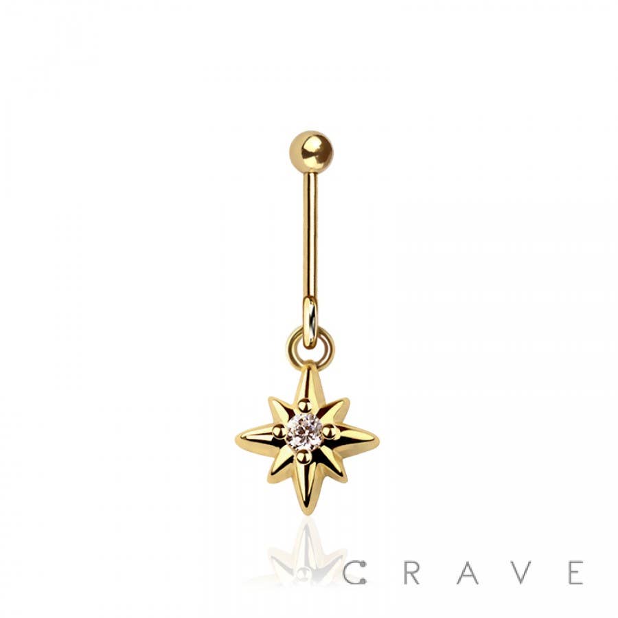 CRAVE - Vente Boucles d'oreille uniques - ACIER CHIRURGICAL 316L CZ ÉCLAT D'ÉTOILE VERTICAL HELIX STUD0