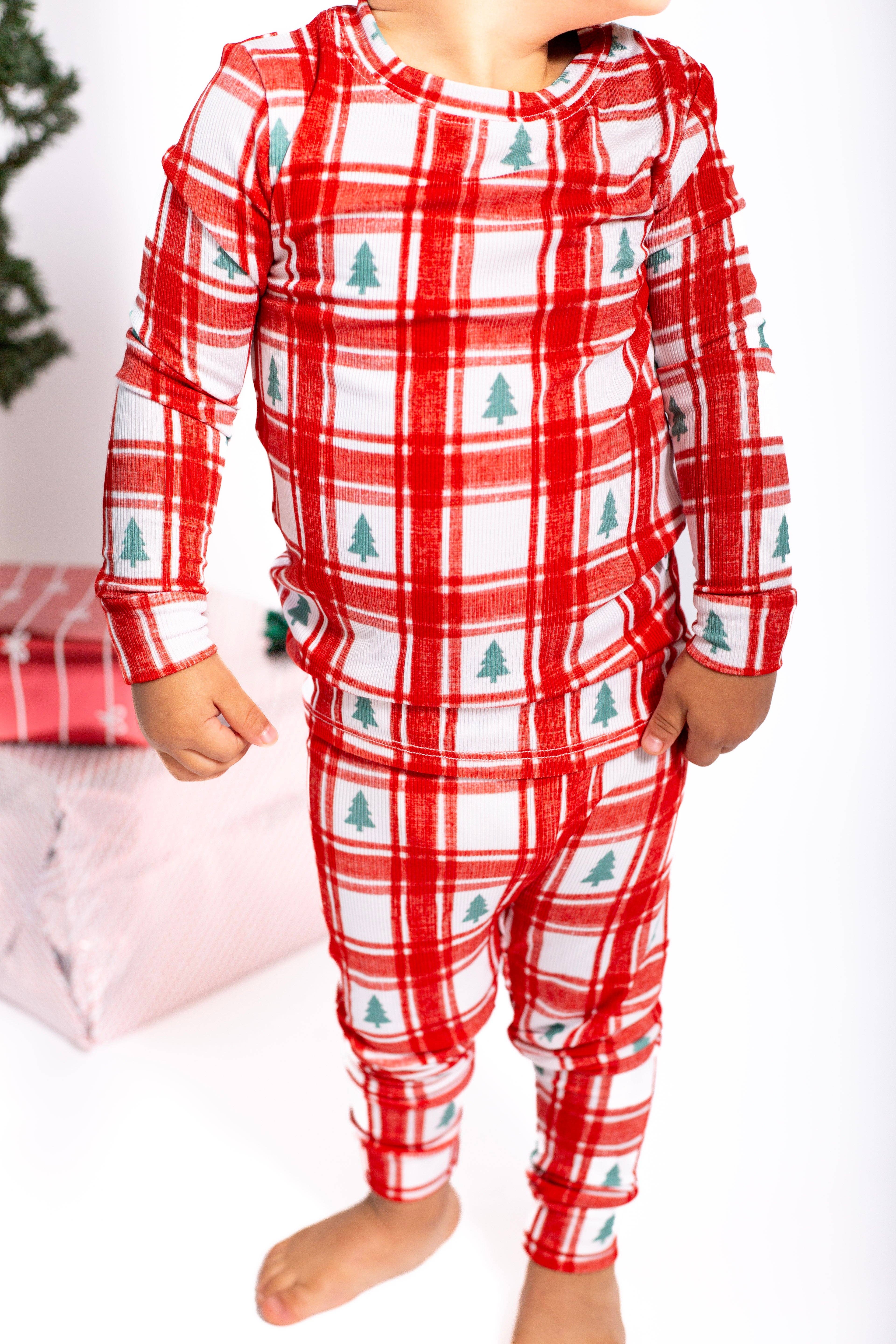 Belle & bros - Wholesale Sleepwear Set - Kids - PLAID PINES | TWO PIECE SET2