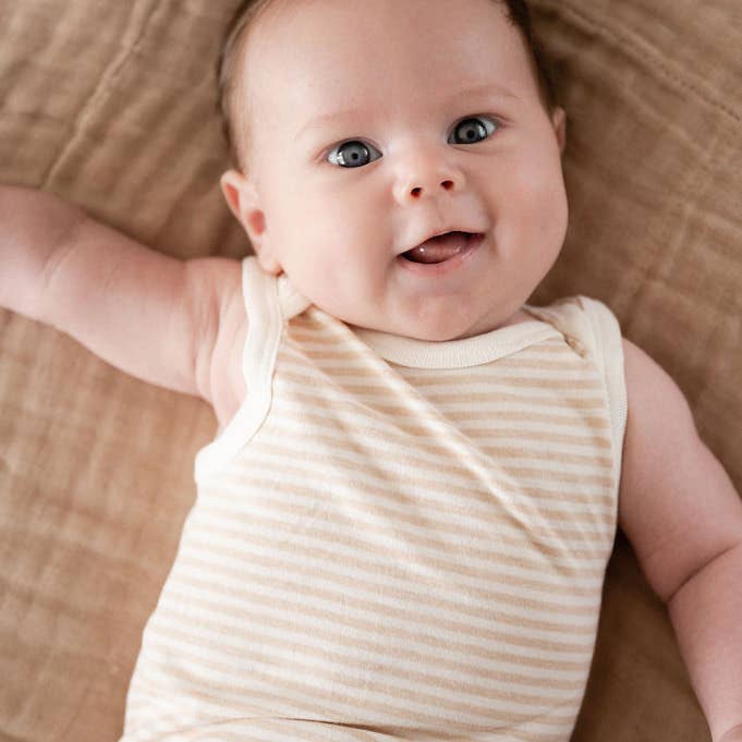 Fibre for Good - Wholesale Bodysuit (non-footed) – Baby - Undyed Organic Cotton Jersey Stripe Body suit1