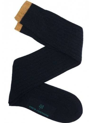blå cashmere uld høje sokker for engroshandel hos Four Cottons