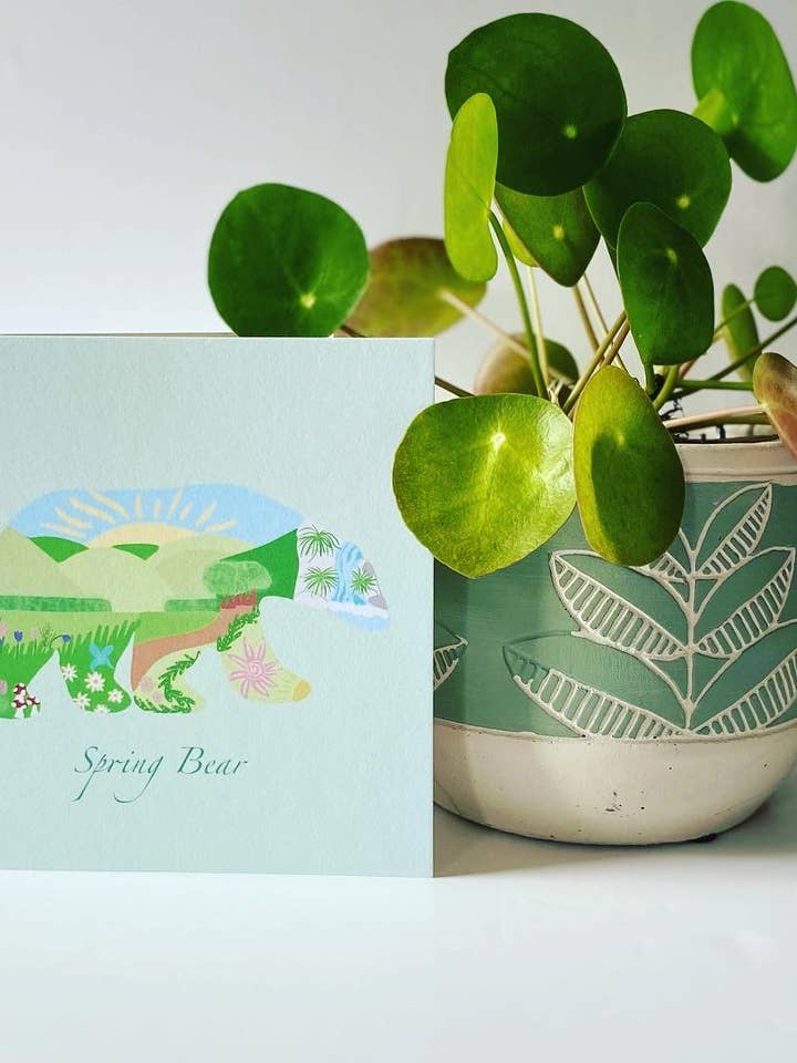 Gratulationskort Seasons Bears - Spring Bear för wholesale av Faodail Studio